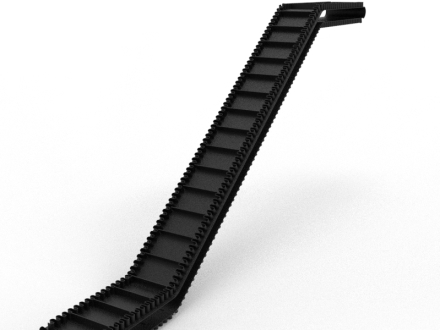 大倾角波纹挡边带